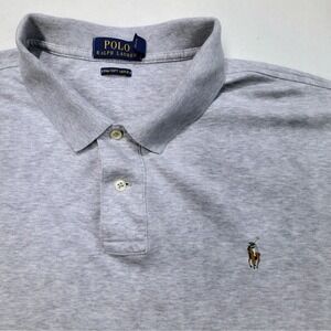 Polo Ralph Lauren Polo Shirt Mens 2XL Pima Soft Touch Gray Flesh Pony